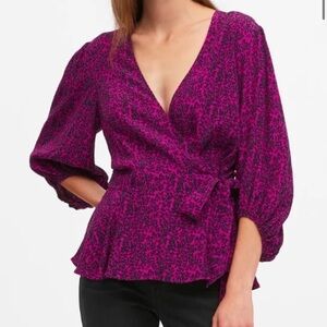 BANANA Republic Floral Wrap Peplum Top Size XS